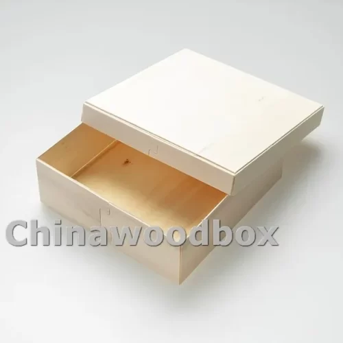 Folding Wooden Food Box 6x6x2 with Wood Lid